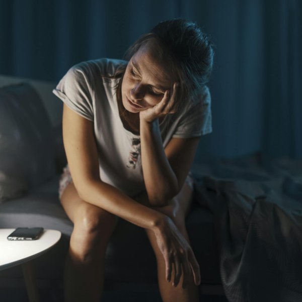 Exhausted woman suffering from insomnia