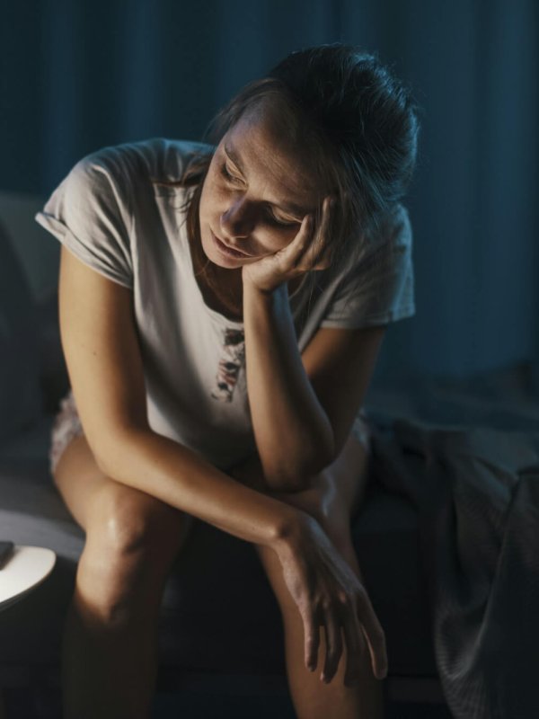 Exhausted woman suffering from insomnia